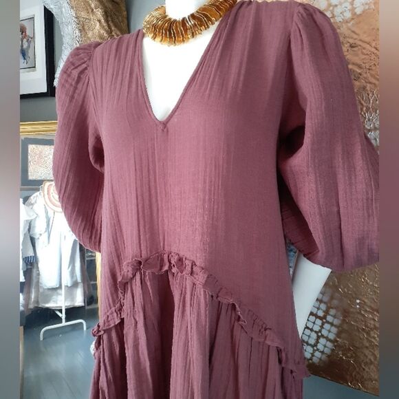 Zara Deep Red Long Sleeve Dress - Picture 13 of 15